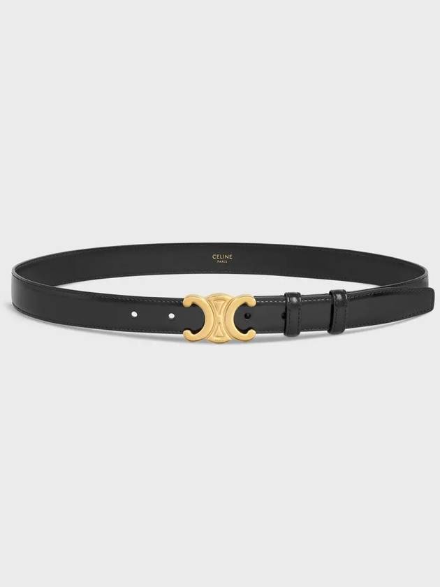 Triomphe Taurillon Medium Leather Belt Black - CELINE - BALAAN 2