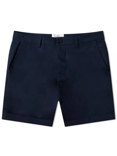 Cotton Chino Shorts Blue - AMI - BALAAN 1