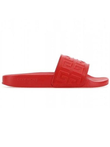 Emboss 4G Lambskin Slippers Red - GIVENCHY - BALAAN 1