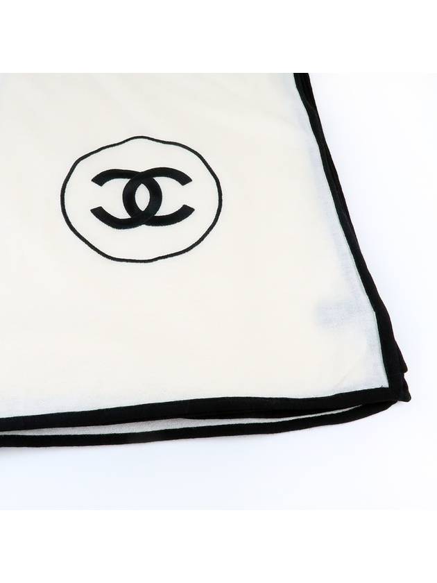 CC Logo Cashmere Silk Scarf Ivory - CHANEL - BALAAN 4