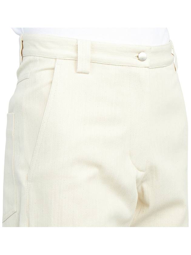 Cotton Wide Pants Iridescent White - MONCLER - BALAAN.