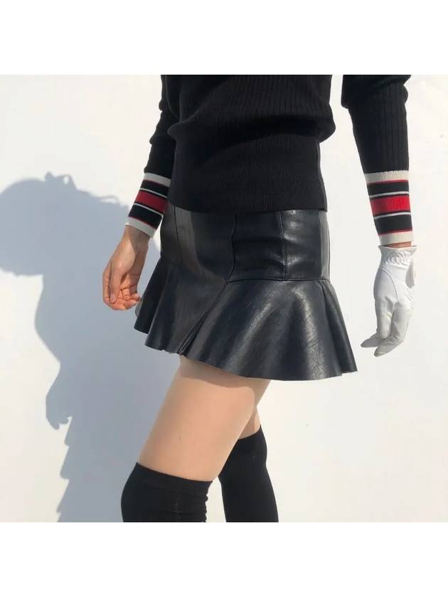 golf skirt pants, strong sister, very comfortable leather flare mini skirt, golf wear - LOLOALLOY - BALAAN 2