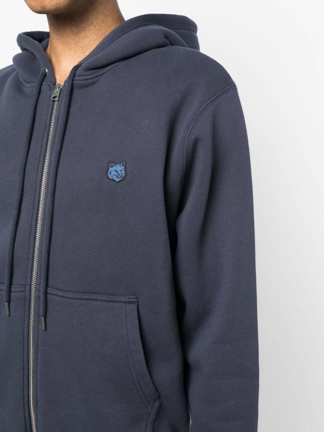 Tonal Fox Head Patch Comfort Zip Up Hoodie Ink Blue - MAISON KITSUNE - BALAAN 5