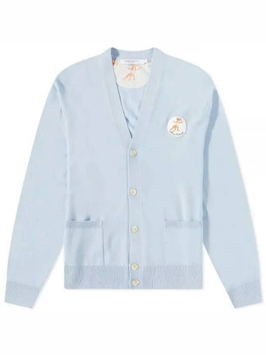 Oly Flower Fox Patch Classic Cardigan Light Blue - MAISON KITSUNE - BALAAN 1