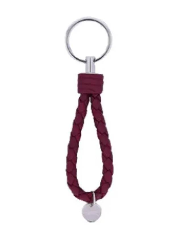 Intrecciato Nappa key ring burgundy holder - BOTTEGA VENETA - BALAAN 1