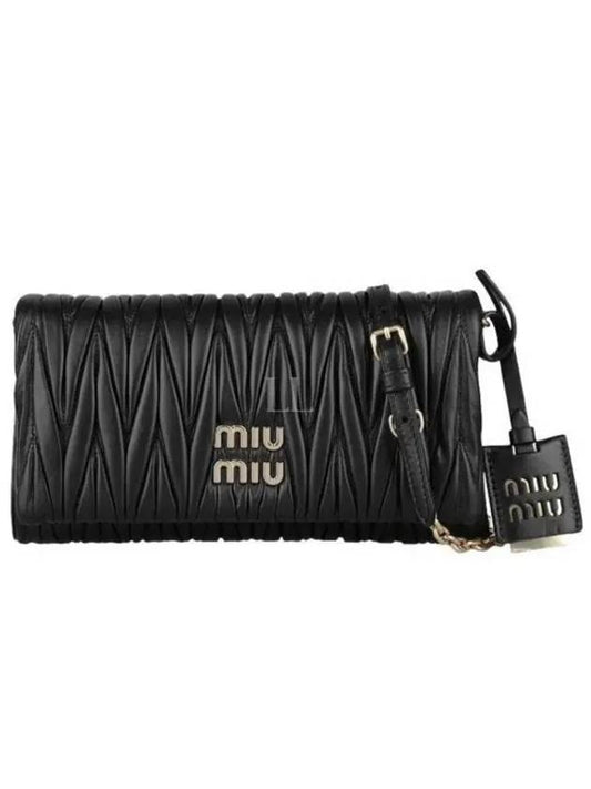 Matelasse Nappa Leather Shoulder Bag Black - MIU MIU - BALAAN 2