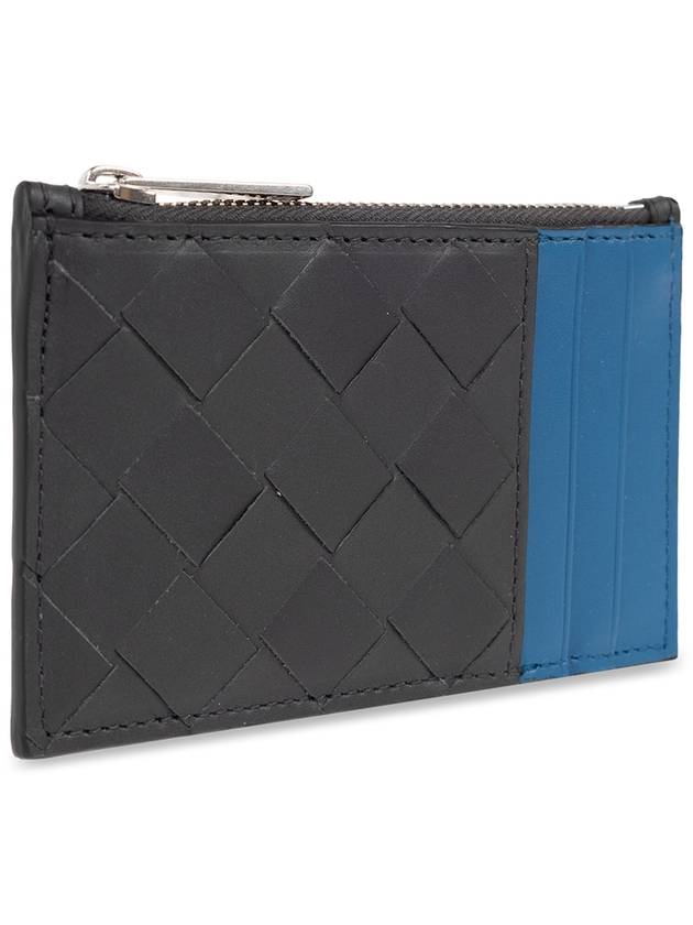 Intrecciato Zippered Leather Card Wallet Grey - BOTTEGA VENETA - BALAAN 5