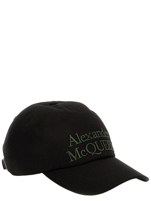 Signature Embroidered Logo Ball Cap Green Black - ALEXANDER MCQUEEN - BALAAN 3