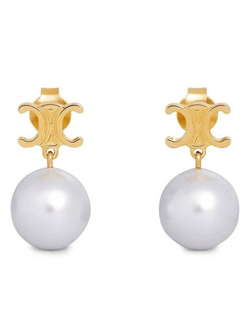 Pearl Drop Earrings White - CELINE - BALAAN 1