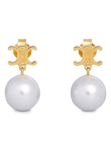 Pearl Drop Earrings White - CELINE - BALAAN 1