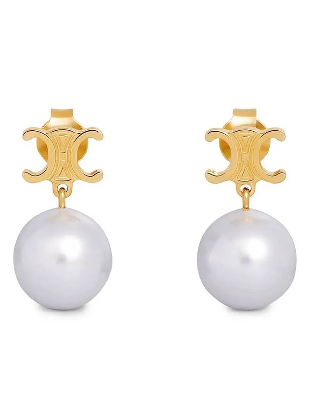 Pearl Drop Earrings White - CELINE - BALAAN 1