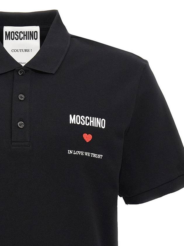 logo embroidered polo shirt A16020242 - MOSCHINO - BALAAN 4