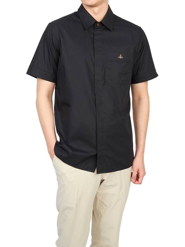 Men's Logo Classic Short Sleeve Shirt Black - VIVIENNE WESTWOOD - BALAAN 6