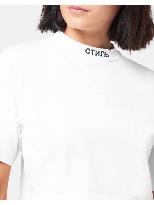 Women s Logo Crop Short Sleeve T Shirt White - HERON PRESTON - BALAAN 6