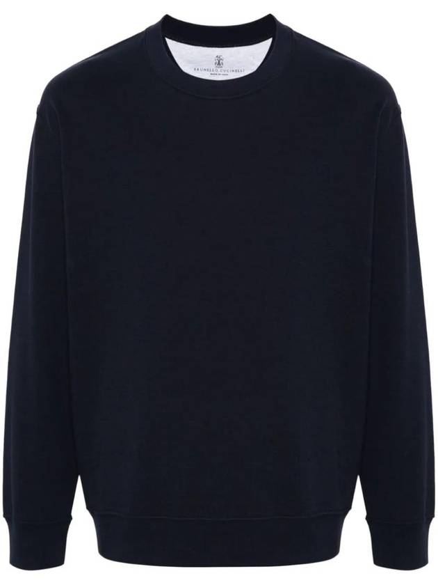 Cotton Jersey Sweatshirt Navy - BRUNELLO CUCINELLI - BALAAN 1