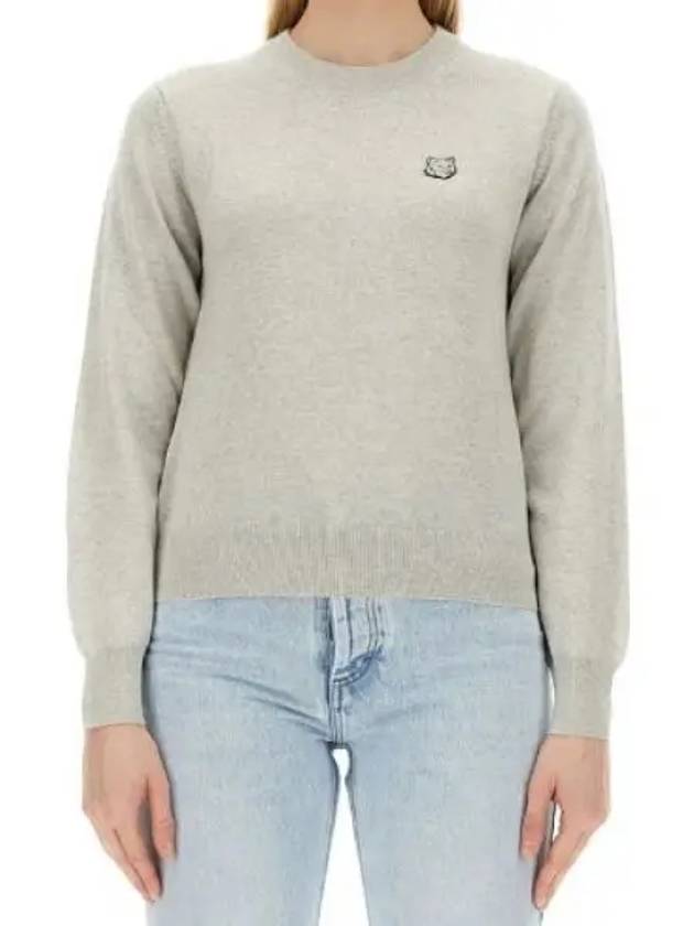 Bold Fox Head Wool Knit Top Grey - MAISON KITSUNE - BALAAN 2