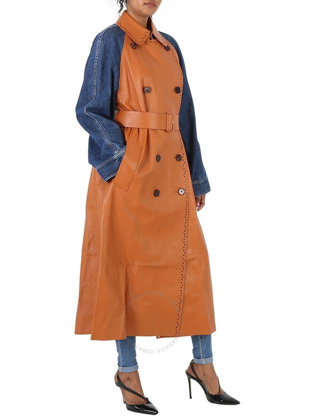 Chloe Ladies Orange / Blue Double-Breasted Trench Coat, Brand Size 38 (US Size 6) - CHLOE - BALAAN 2