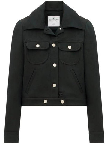 Twill Trucker Jacket Black - COURREGES - BALAAN 1