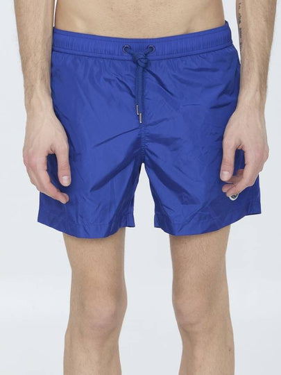 Logo Swim Shorts Bright Blue - MONCLER - BALAAN 2