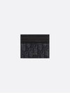 Oblique Jacquard Grain Leather Card Wallet Black - DIOR - BALAAN 2