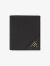 Saffiano Triangle Logo Half Wallet Black - PRADA - BALAAN 2