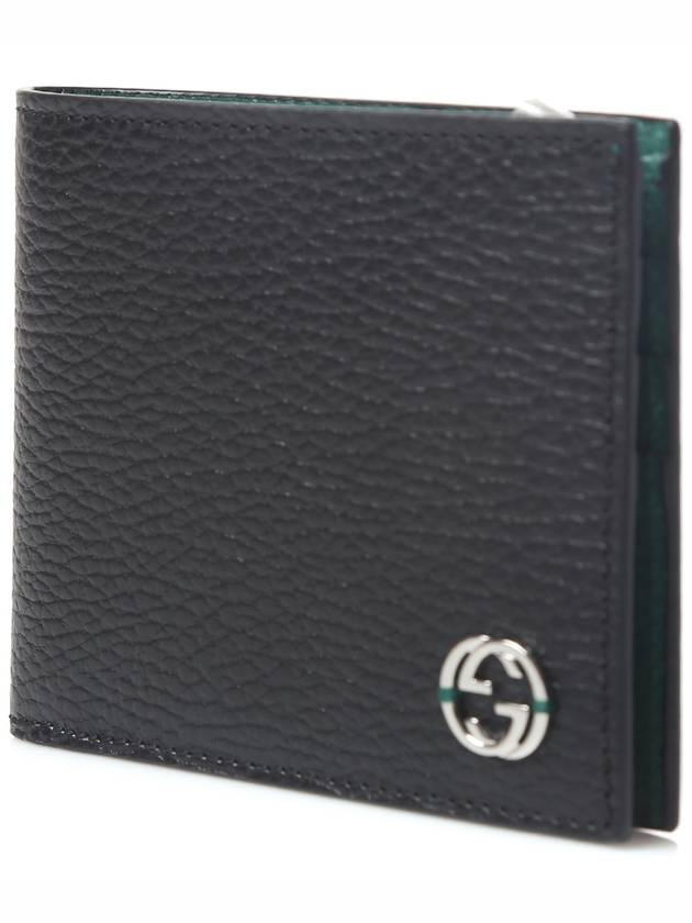 GG Interlocking Two Tone Half Wallet Black - GUCCI - BALAAN 3