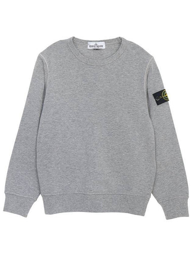 Kids Wappen Patch Crew Neck Sweatshirt Grey - STONE ISLAND - BALAAN 1