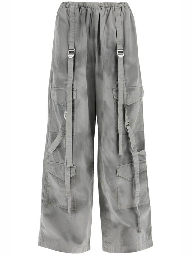 Wide leg strap detail cargo straight pants gray - ACNE STUDIOS - BALAAN 2