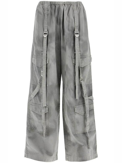 Wide leg strap detail cargo straight pants gray - ACNE STUDIOS - BALAAN 2