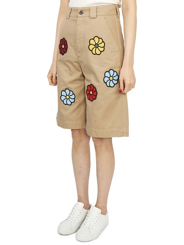 JW Anderson Floral Bermuda Shorts Beige - MONCLER - BALAAN 3