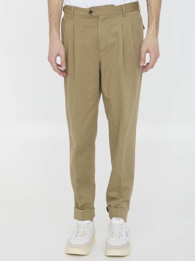 Cotton And Linen Trousers - PT TORINO - BALAAN 1