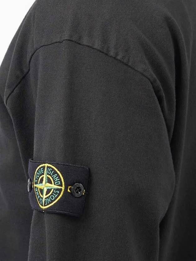 Stone Island Compass Waffen Patch Fleeceback Cotton Long Sleeve Sweatshirt Black - STONE ISLAND - BALAAN 4