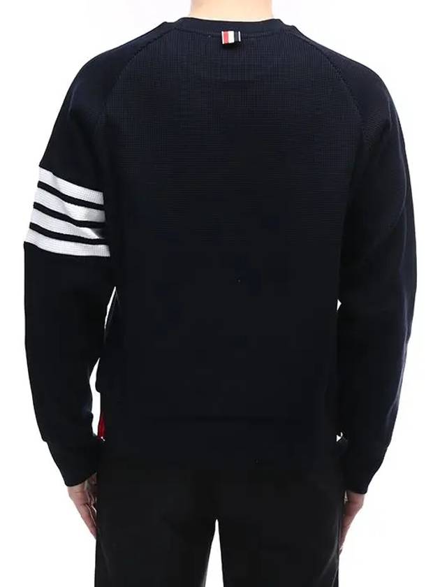 4 Bar Armband Milano Stitch Knit Top Navy - THOM BROWNE - BALAAN 5