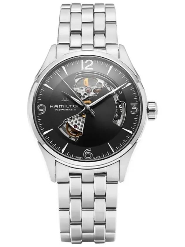 Jazzmaster Open Heart Automatic 42mm Metal Watch Black - HAMILTON - BALAAN 6