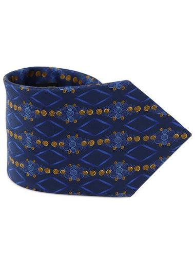 100 silk blue patterned tie - LANVIN - BALAAN 1