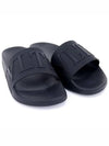 Men's VLTN Logo Slippers Black - VALENTINO - BALAAN.