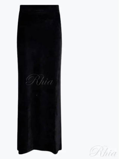 Velvet Effect High Waisted H-Line Skirt Black - BALENCIAGA - BALAAN 2