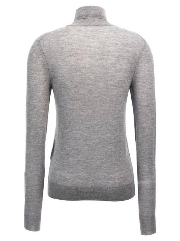 Cassandre Wool Turtle Neck Grey - SAINT LAURENT - BALAAN 3