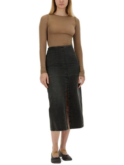 Mm6 Maison Margiela Long Denim Skirt - MAISON MARGIELA - BALAAN 2