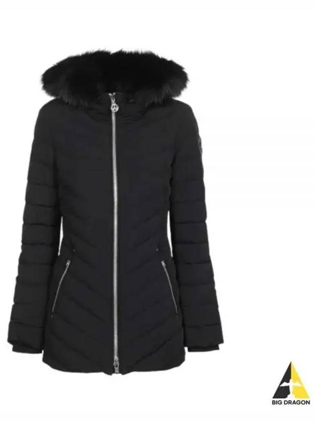 Women's Roselan Hooded Padded Black Fur Black - MOOSE KNUCKLES - BALAAN 2