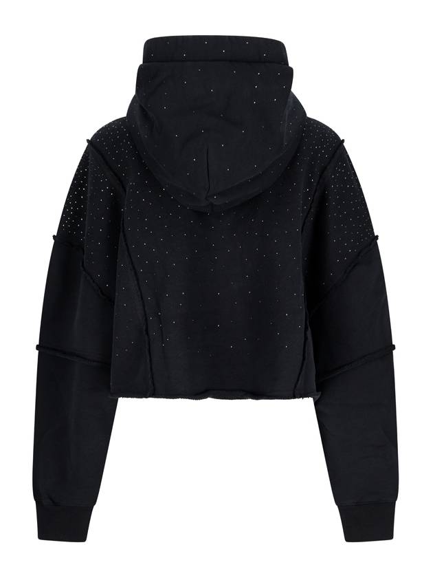 HOODIE CROP DOUBLE POCKETS STRASS - KHRISJOY - BALAAN 2