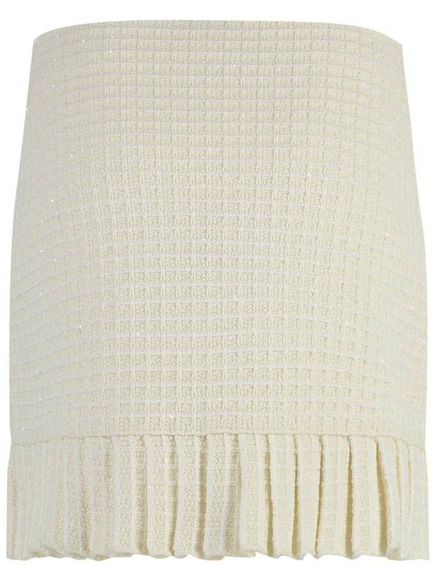 Women's Textured Knit A-Line Skirt Cream - SELF PORTRAIT - BALAAN 3