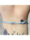 Silver V Logo Signature Bracelet Blue - VALENTINO - BALAAN 3