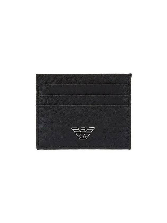 ARMANI 30 9 29 Men s Eagle Logo Saffiano Card Wallet Black 270897 - EMPORIO ARMANI - BALAAN 1