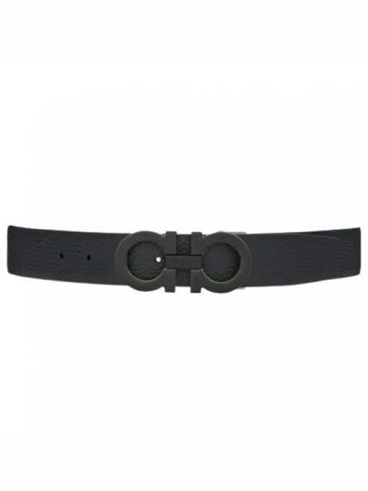 Gancini Reversible Leather Belt Black - SALVATORE FERRAGAMO - BALAAN 2