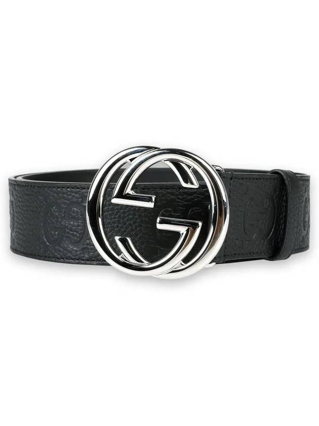 Interlocking G Large Belt Black - GUCCI - BALAAN 3