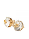 V Logo Metal Crystal Earrings Gold - VALENTINO - BALAAN 1