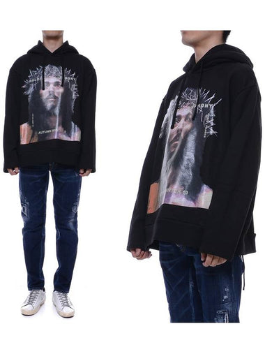 Men's Jesus Hooded Sweatshirt NMW19240_009_19F - IH NOM UH NIT - BALAAN 1