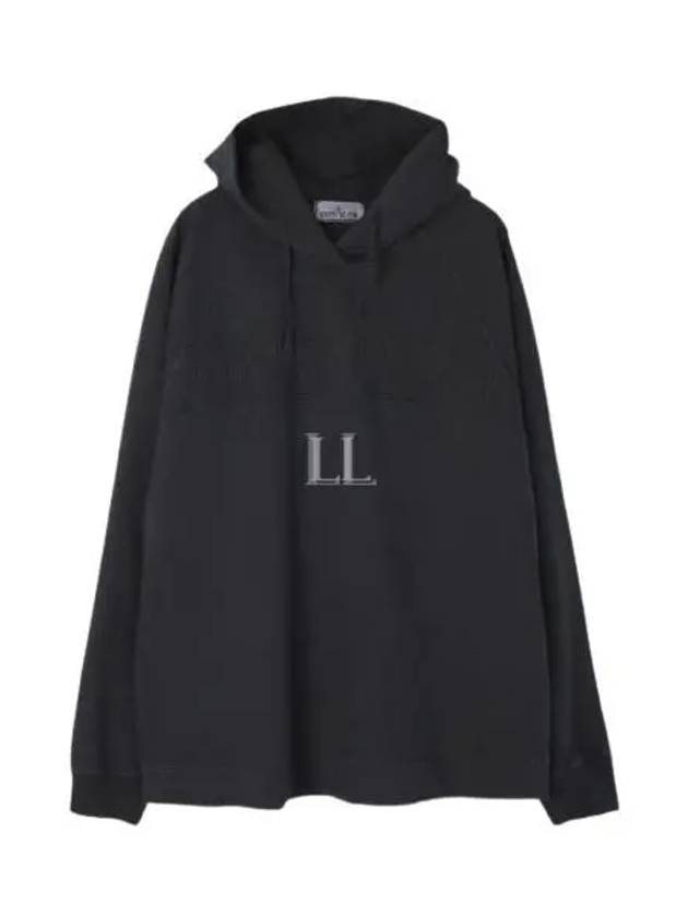 Men's Garment Dyed OLD Treatment Cotton Hoodie Black - STONE ISLAND - BALAAN 2