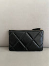 Nineteen Gold Logo Small Lambskin Pouch Bag Black - CHANEL - BALAAN 4